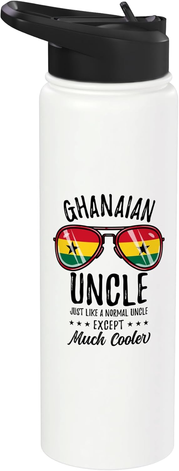 Botella agua acero inox aislada estilo Ghana