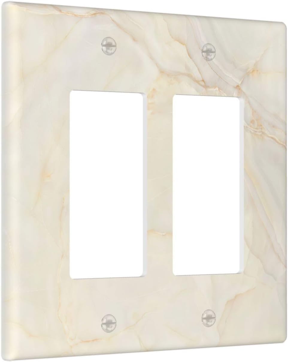 Placa pared interruptor luz doble 4.6x4.5pulg