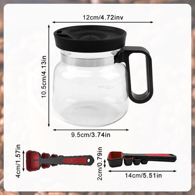 Taza de café mini 16 oz con tapa a prueba de derrames y 4 cucharas medidoras
