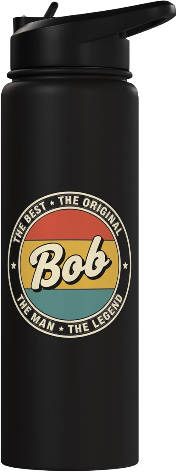 Botella agua acero inox aislada retro nombre original