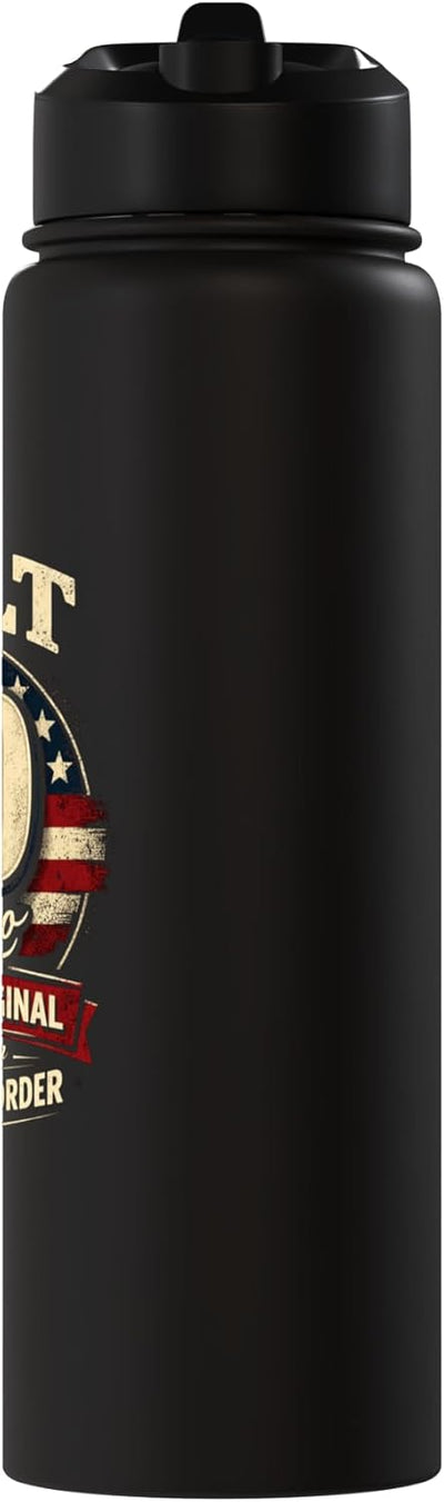 Botella de agua acero inoxidable con bandera USA para cumpleaños 60 años