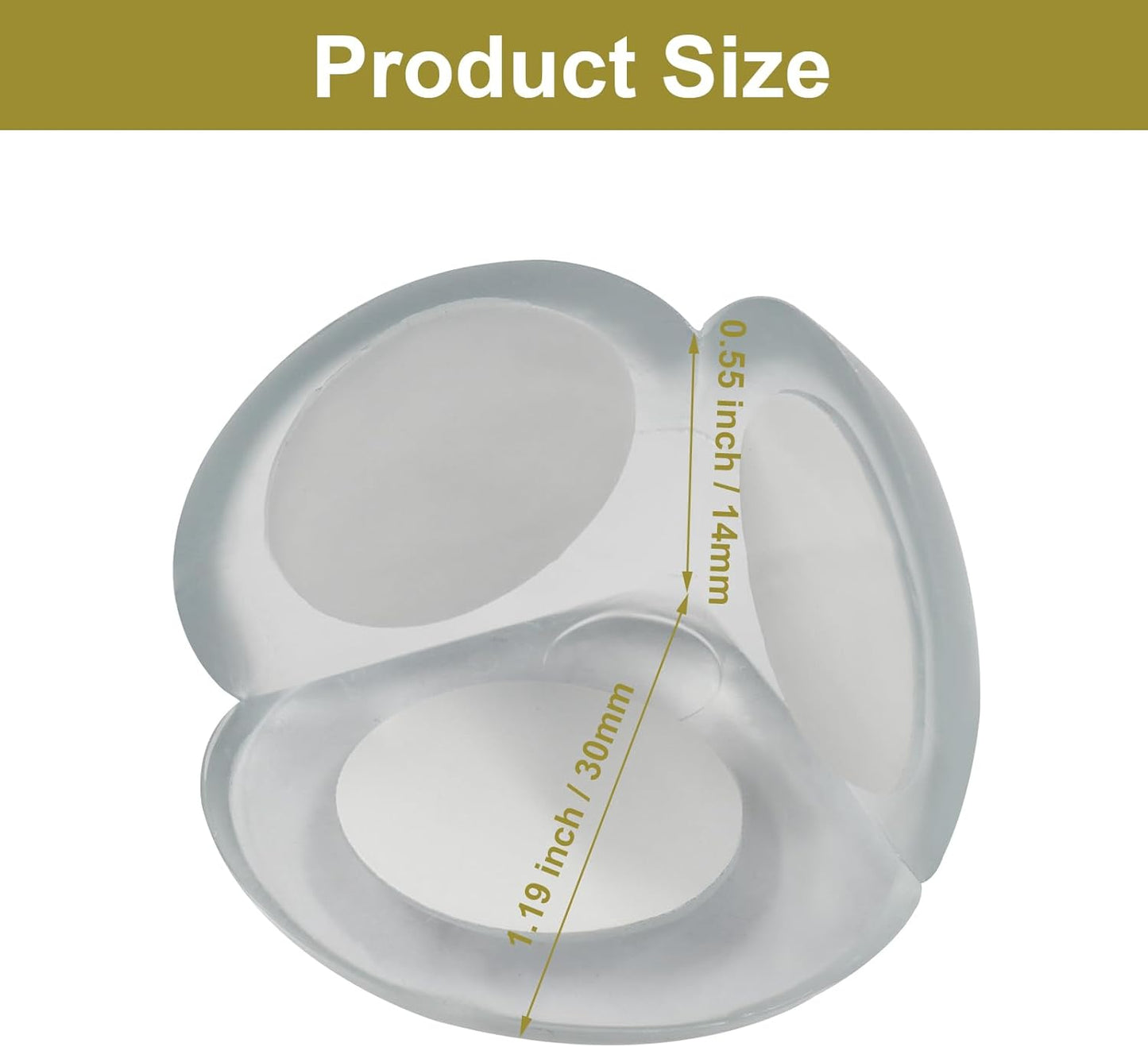 Pack 12 Protectores Esquina Goma Flexible Transparente