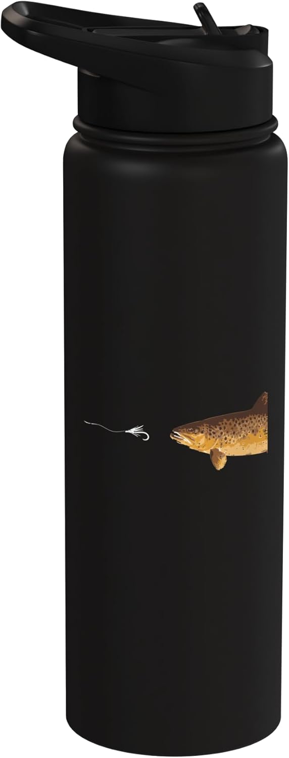 Botella de agua aislada de acero inoxidable para pescar trucha