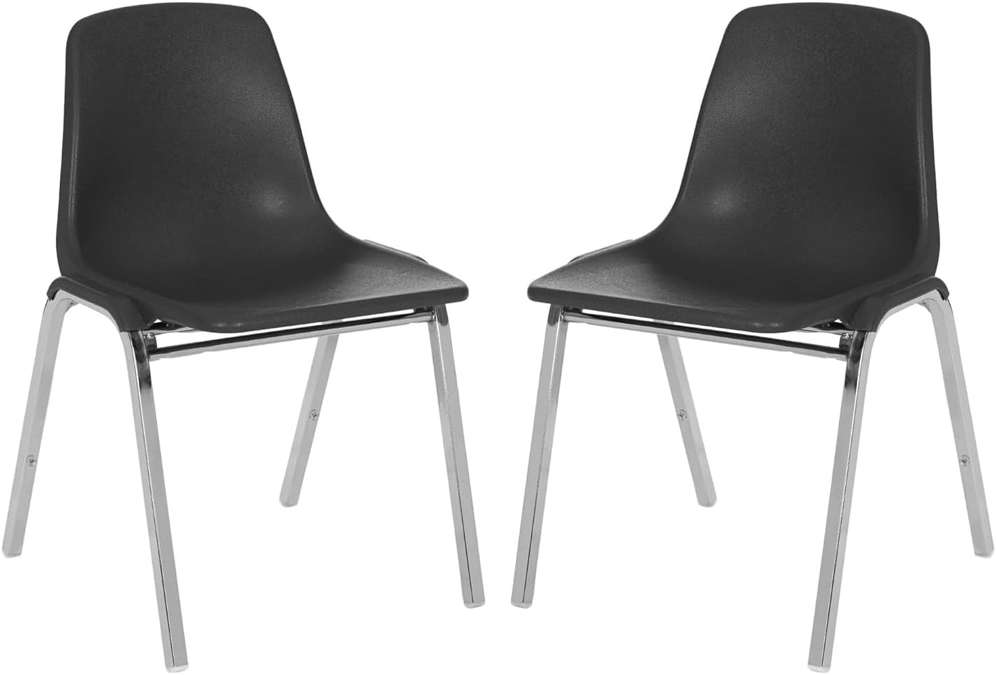 Silla apilable grado comercial negro set 2