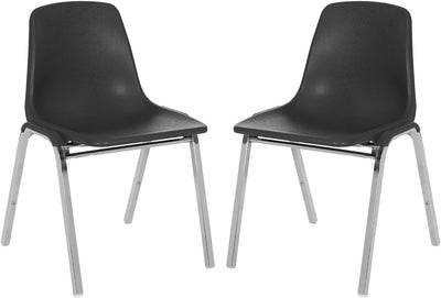 Silla apilable grado comercial negro set 2