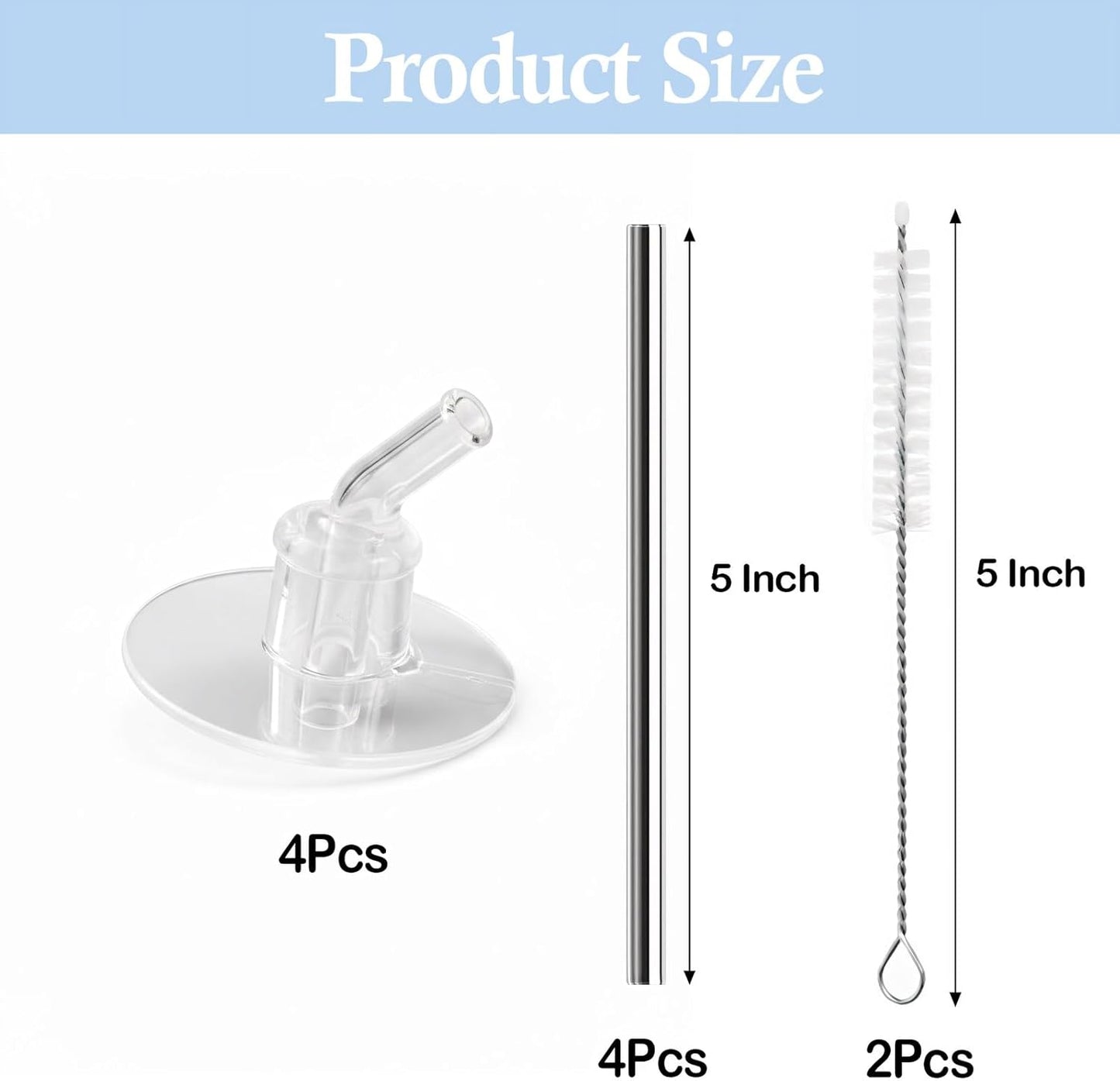 Pajitas acero inox para termo Funtainer 12oz con cepillos F401 F410