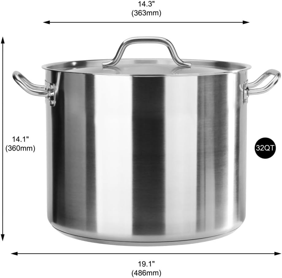 Olla Acero Inox 32qt Con Tapa