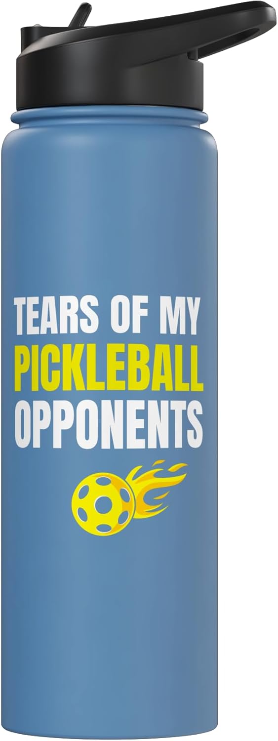 Botella de agua acero inoxidable aislada para jugadores de pickleball