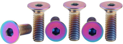 Tornillos cónicos M5x0.630pulg titanio Ranibow cabeza plana