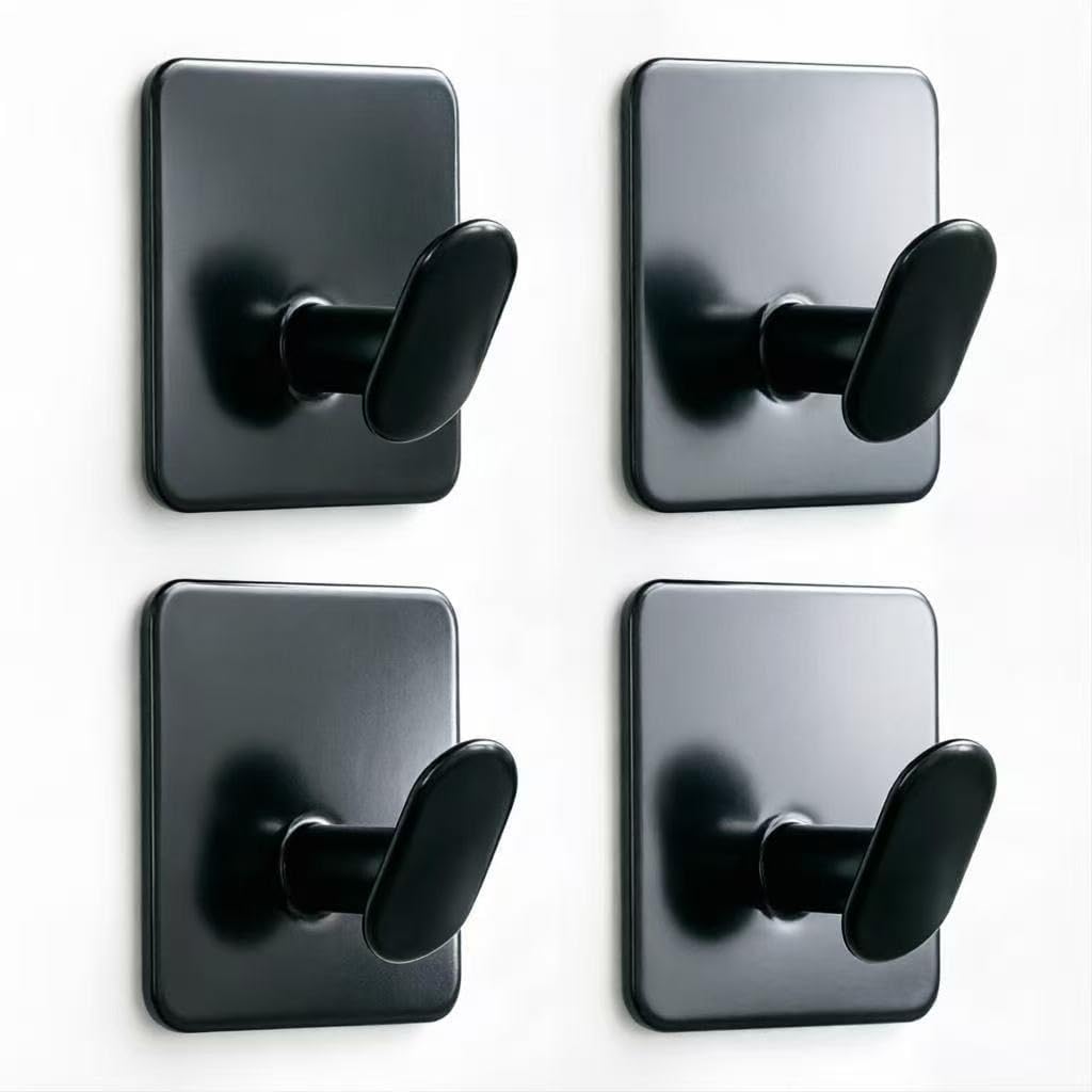 Ganchos adhesivos acero inox para baño y dormitorio set 4
