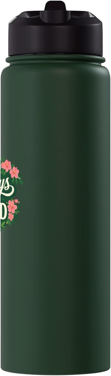 Botella de agua acero inoxidable con flores de primavera para golf