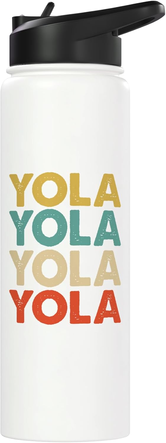 Botella de agua acero inoxidable aislada Yola Name