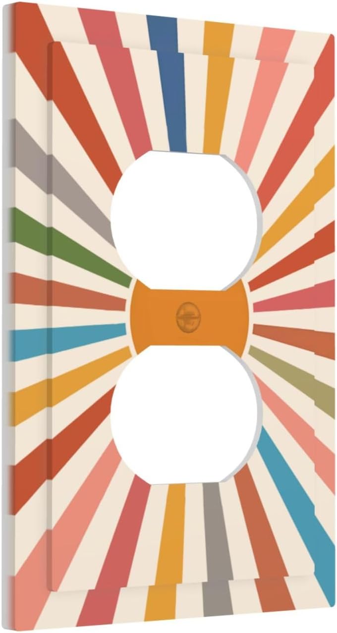 Cubiertas interruptor luz estilo boho mid century 5x3pulg