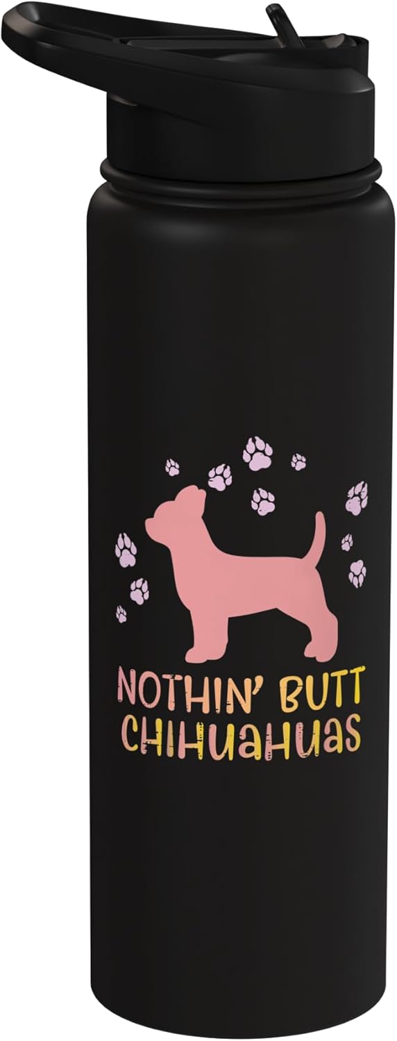 Botella de agua aislada de acero inoxidable para amantes del perro chiwawa