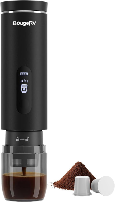 Cafetera de goteo portátil BougeRV compatible con K Cup y café molido