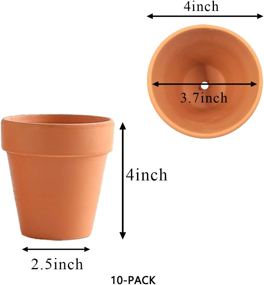 Maceta terracota 4pulg con orificio drenaje cactus suculentas