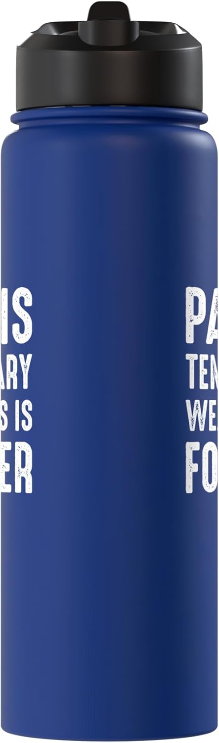 Botella de agua acero inoxidable aislada inspiradora para gimnasio