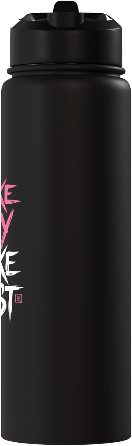 Botella de agua para mujer con mensaje divertido de acero inoxidable aislada