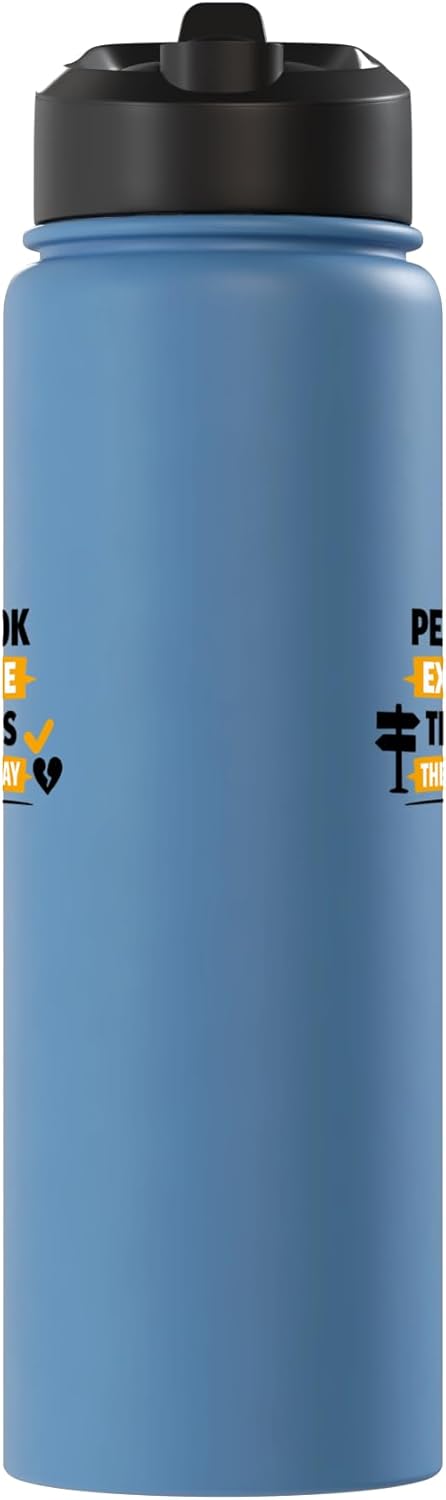 Bottella de agua acero inoxidable aislada motivación diaria