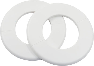 2 Pzas Placa Escutcheon Adhesiva para Tubos 75mm ABS Blanco