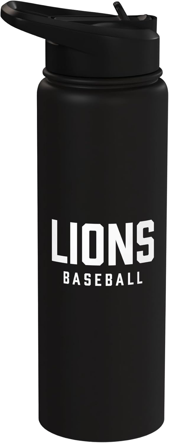 Botella agua acero inox aislada diseño béisbol