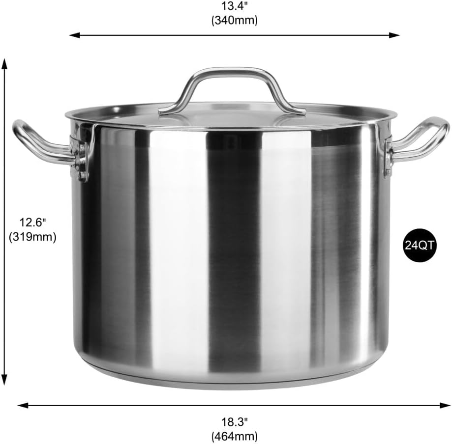 Olla Acero Inox 24qt Con Tapa