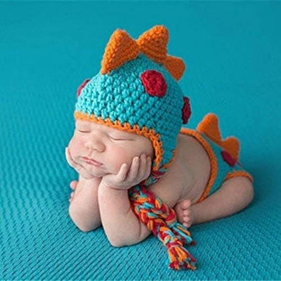 Traje dinosaurio ganchillo bebé accesorios foto 1-12 meses