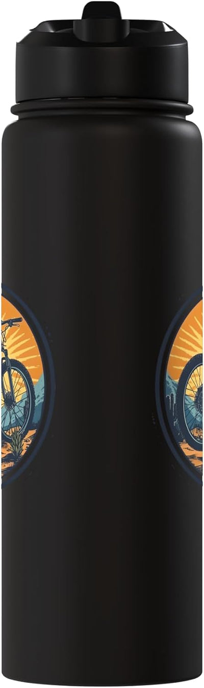 Botella de agua aislada de acero inoxidable ciclista artística