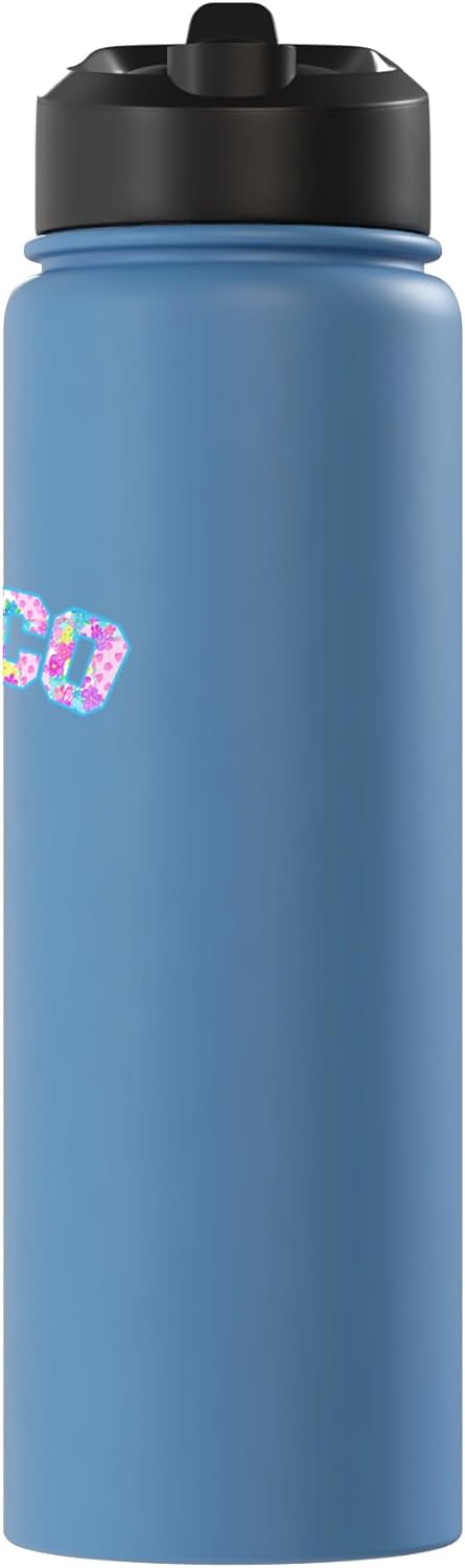 Botella de agua acero inoxidable con patchwork femenino
