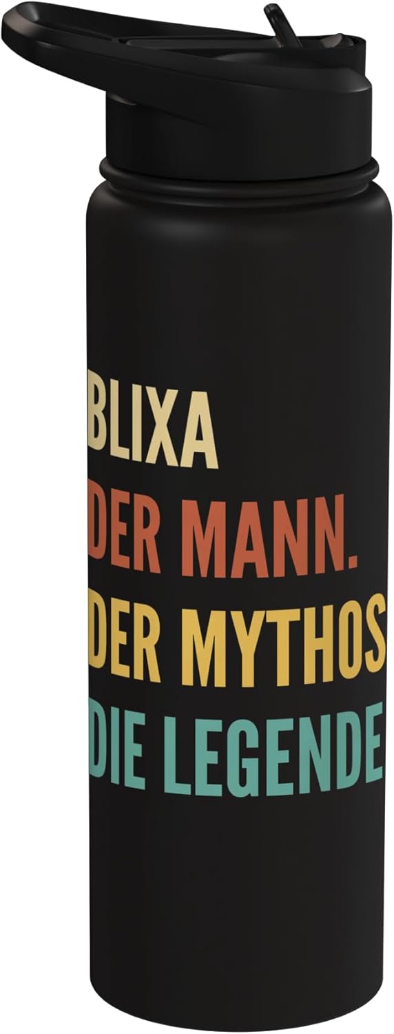 Botella agua acero inox aislada nombre Blixa