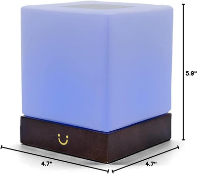 Lámpara madera vidrio con WiFi Bluetooth natural