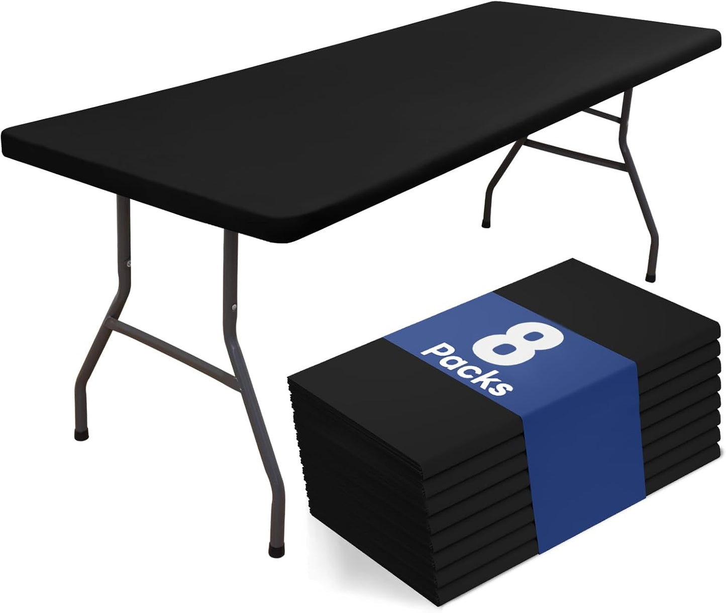 Paquete 8 mantel poliéster elástico impermeable 6ft negro