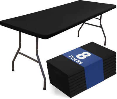 Paquete 8 mantel poliéster elástico impermeable 6ft negro