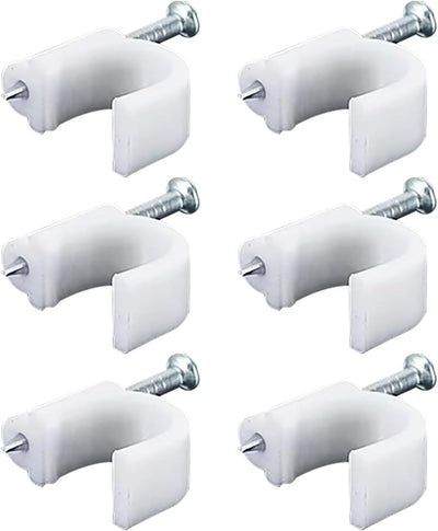 400 Clips Cable Blanco Clavos Acero Multitamaño 4/6/8/0.394pulg