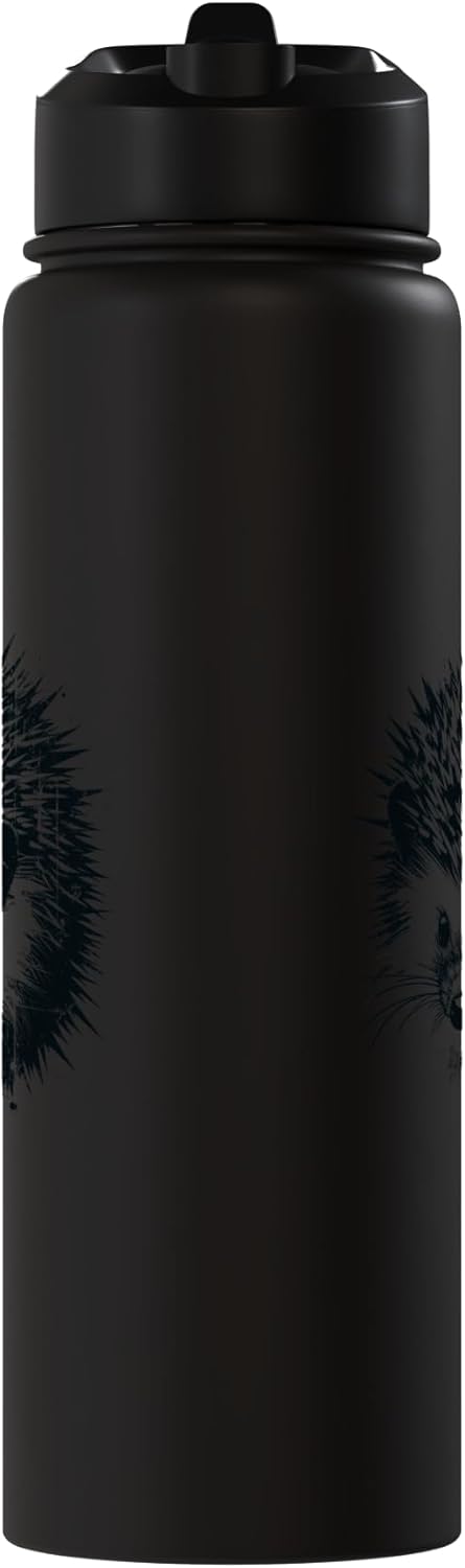 Botella de agua acero inoxidable estilizada estilo grunge con cerdo