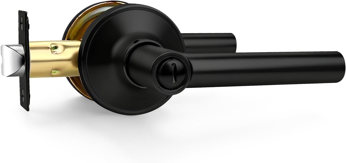 Manija puerta negra mate para dormitorio y baño