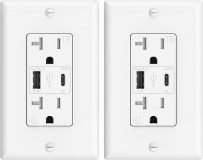 Cargador pared USB tipo A y C 20A con placa