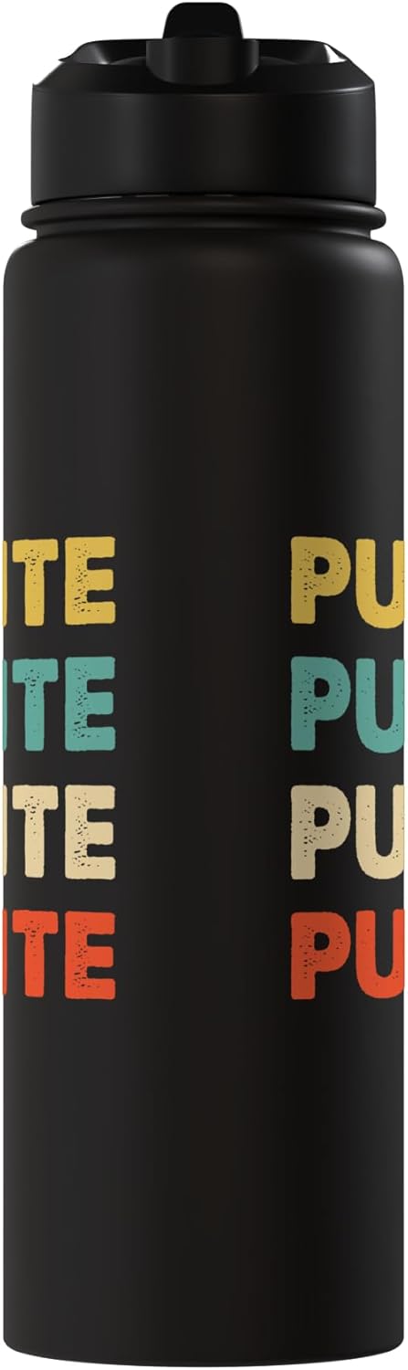 Puente Name Botella de agua acero inoxidable aislada