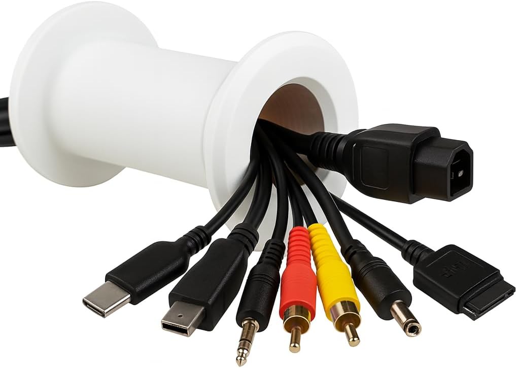 Cable pasa puerto pared compatible 3-5 pulg grosor