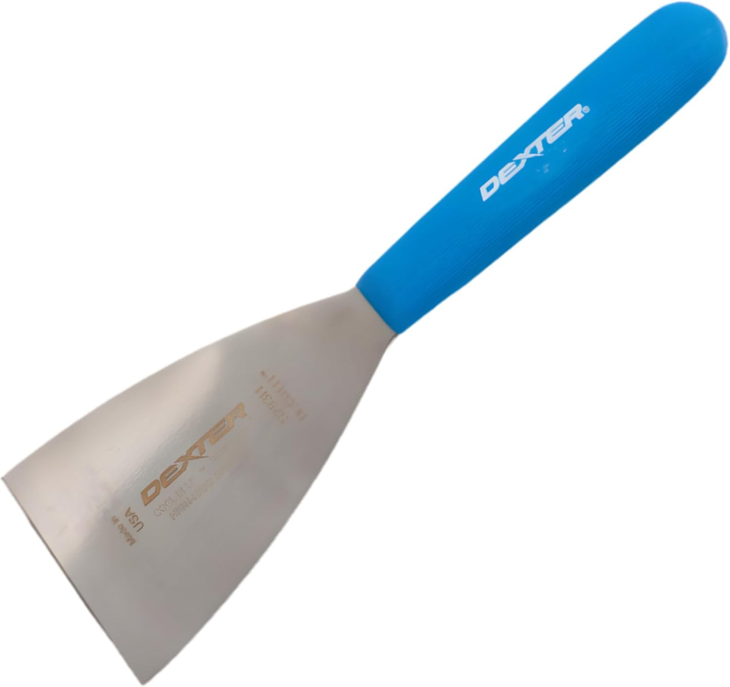 Rascador plancha acero inox 3pulg mango azul texturizado