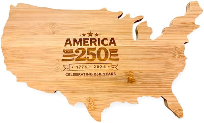 Tabla de cortar de bambú grabada con láser 250 aniversario Estados Unidos