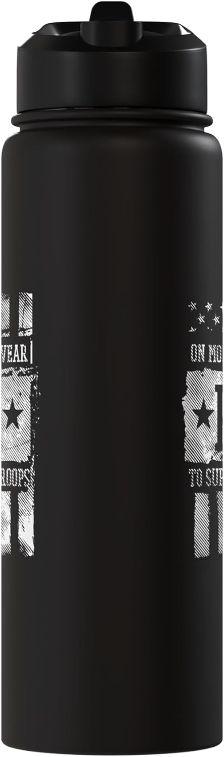 Botella agua acero inox aislada con bandera Memorial Day