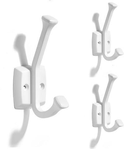 Pack 3 Ganchos Blancos Resistentes para Puertas Baños