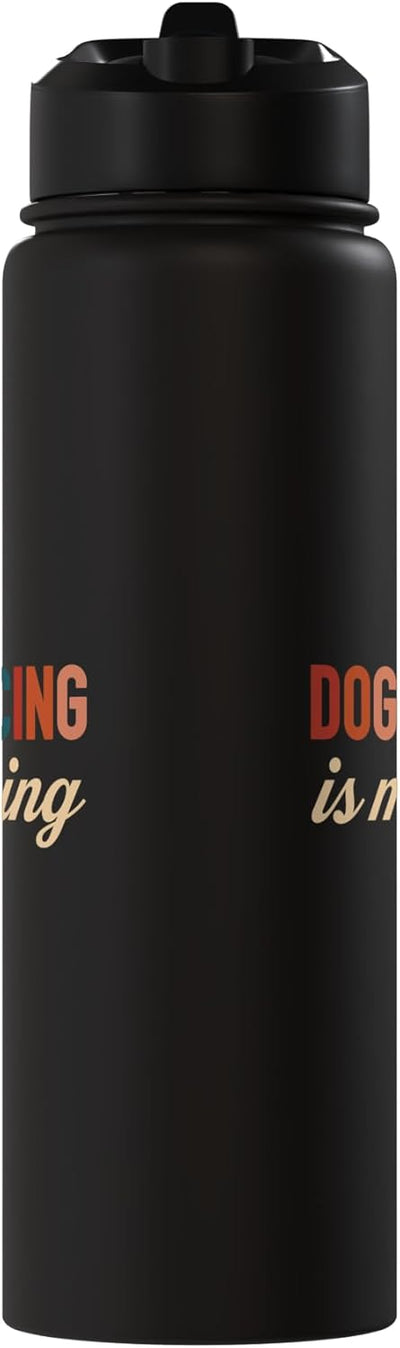 Botella agua acero inox aislada para dueño de perro