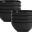 Bowl de plástico resistente para dips, 5 oz, set de 8, negro