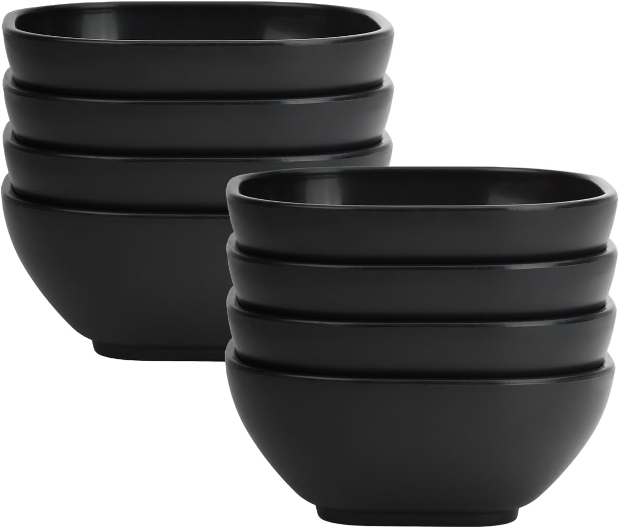 Bowl de plástico resistente para dips, 5 oz, set de 8, negro