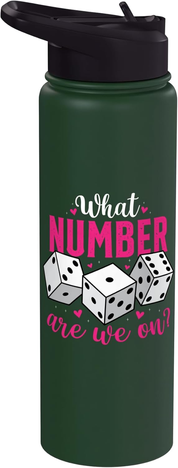 Botella de agua acero inoxidable con dados para juego de bunco