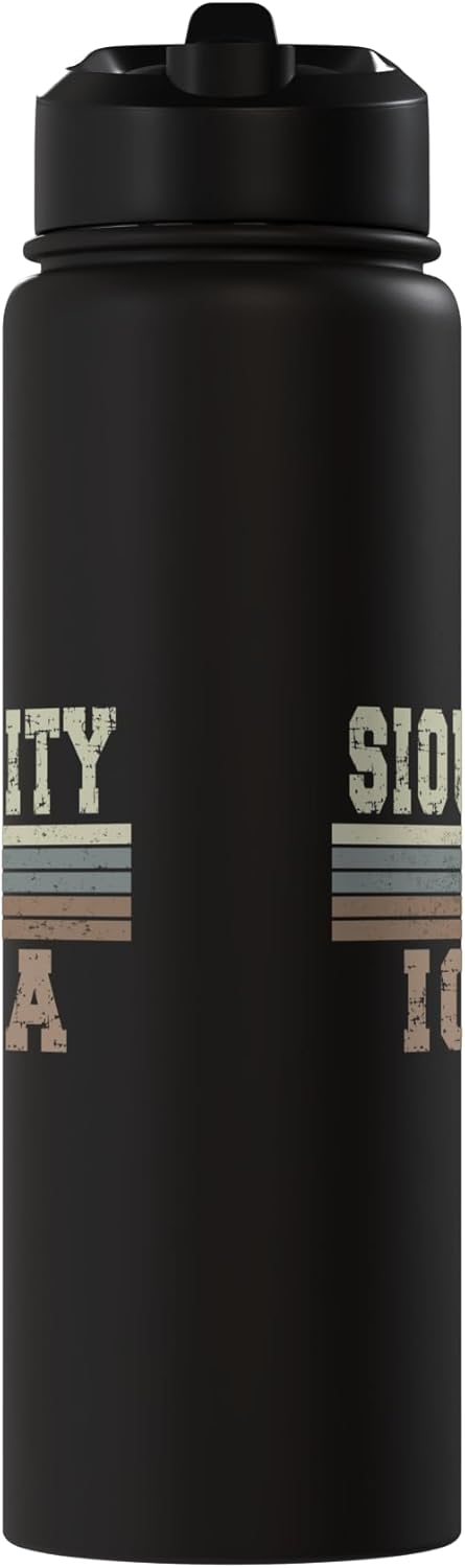 Botella de agua acero inoxidable Sioux City Iowa retro