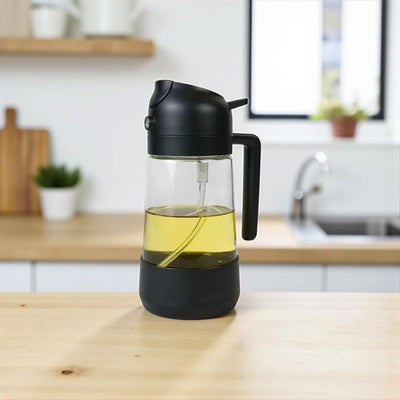 Dispensador de aceite de oliva y pulverizador de vidrio a prueba de luz para cocina, freidora de aire, ensalada y barbacoa