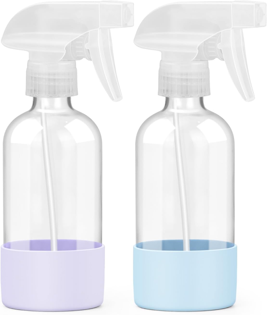2 Botellas Vidrio 8oz Recargables con Funda Silicona